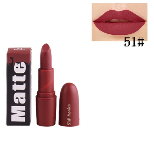 1pc/Lipstick Matte Waterproof Nutritious Lipstick Matte Waterproof Velvet Lip Stick Sexy Red Brown Pigments Makeup Matte Lipstic