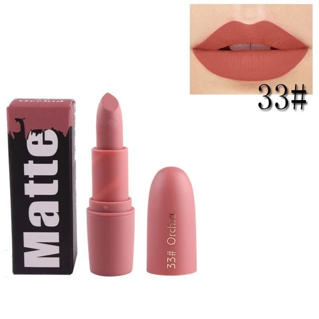 1pc/Lipstick Matte Waterproof Nutritious Lipstick Matte Waterproof Velvet Lip Stick Sexy Red Brown Pigments Makeup Matte Lipstic