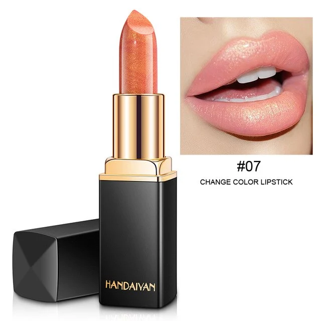 Handaiyan Lipstick Sexy Metallic Glitter Liquid Lip Stick Nude Waterproof Long Lasting Shimmer Gloss Tint Pigment Makeup Lipstic