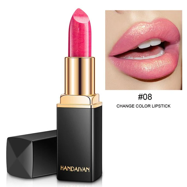 Handaiyan Lipstick Sexy Metallic Glitter Liquid Lip Stick Nude Waterproof Long Lasting Shimmer Gloss Tint Pigment Makeup Lipstic