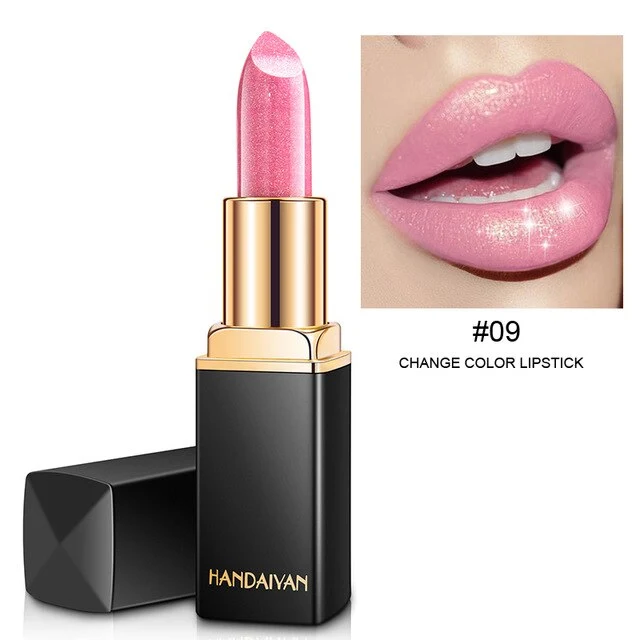 Handaiyan Lipstick Sexy Metallic Glitter Liquid Lip Stick Nude Waterproof Long Lasting Shimmer Gloss Tint Pigment Makeup Lipstic
