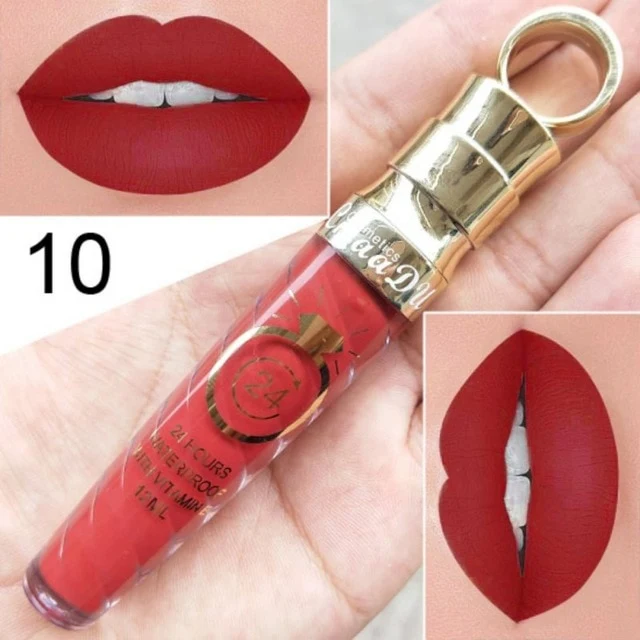 1PC Matte Lip Gloss Female 24H Nutritious Lipstic Women Lip Make Up Cosmetics Big Lip Gloss WD
