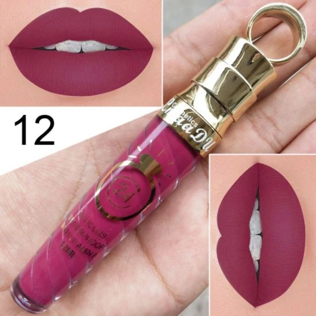 1PC Matte Lip Gloss Female 24H Nutritious Lipstic Women Lip Make Up Cosmetics Big Lip Gloss WD