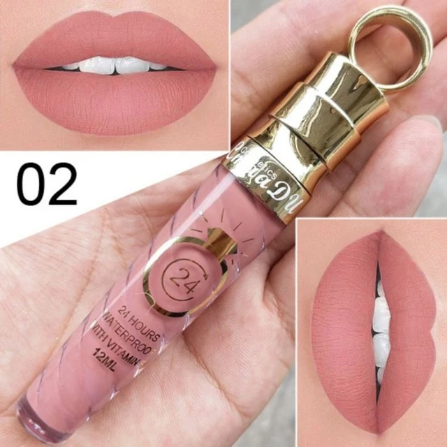 1PC Matte Lip Gloss Female 24H Nutritious Lipstic Women Lip Make Up Cosmetics Big Lip Gloss WD