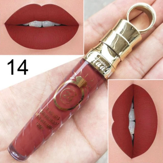 1PC Matte Lip Gloss Female 24H Nutritious Lipstic Women Lip Make Up Cosmetics Big Lip Gloss WD