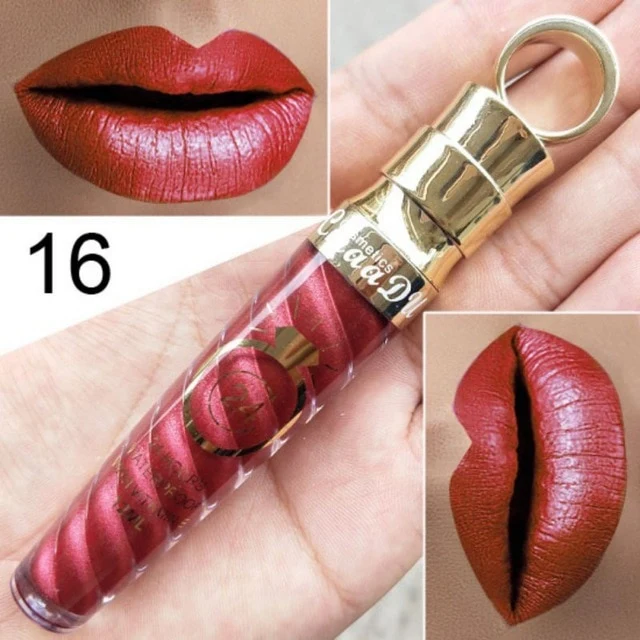 1PC Matte Lip Gloss Female 24H Nutritious Lipstic Women Lip Make Up Cosmetics Big Lip Gloss WD