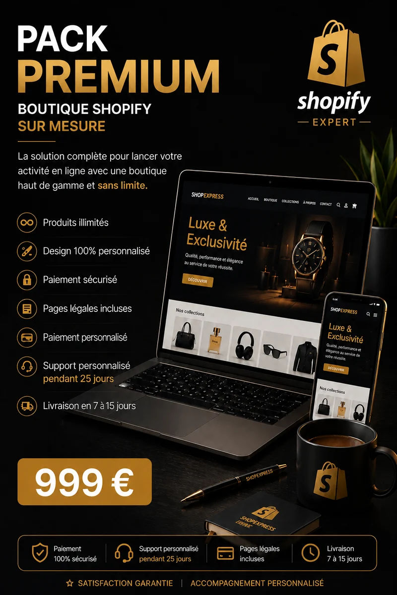 👑 – Boutique Shopify sur mesure