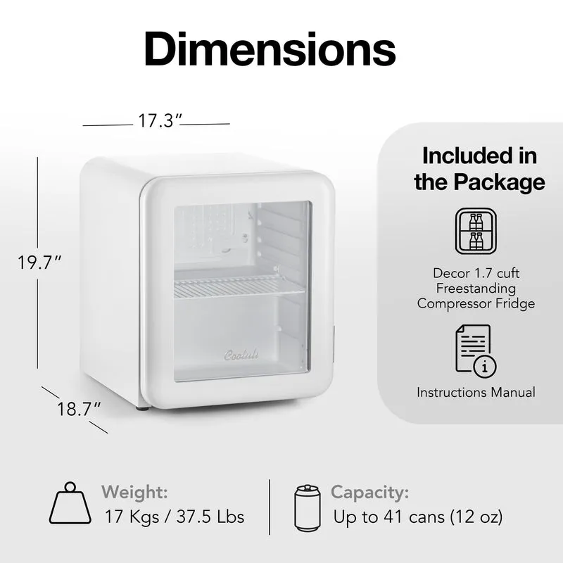 Cooluli 1.7 CF Countertop Mini Fridge