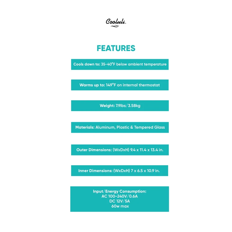 Cooluli Infinity 10L Mini Cosmetic Fridge
