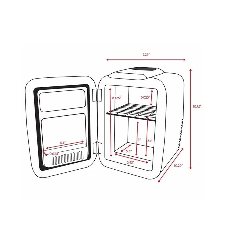 Cooluli Classic 4L Mini Cosmetic Fridge, 6 ct