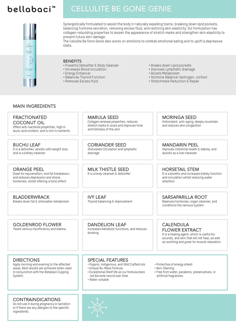 Bellabaci Cellulite Be Gone Genie Wellness Gel