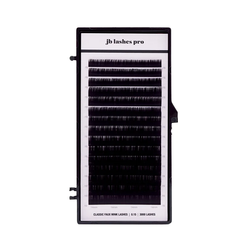 JB Lashes Faux Mink Lashes, C-Curl, 0.15mm