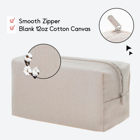 Canvas Cosmetic Bag, 1 ct