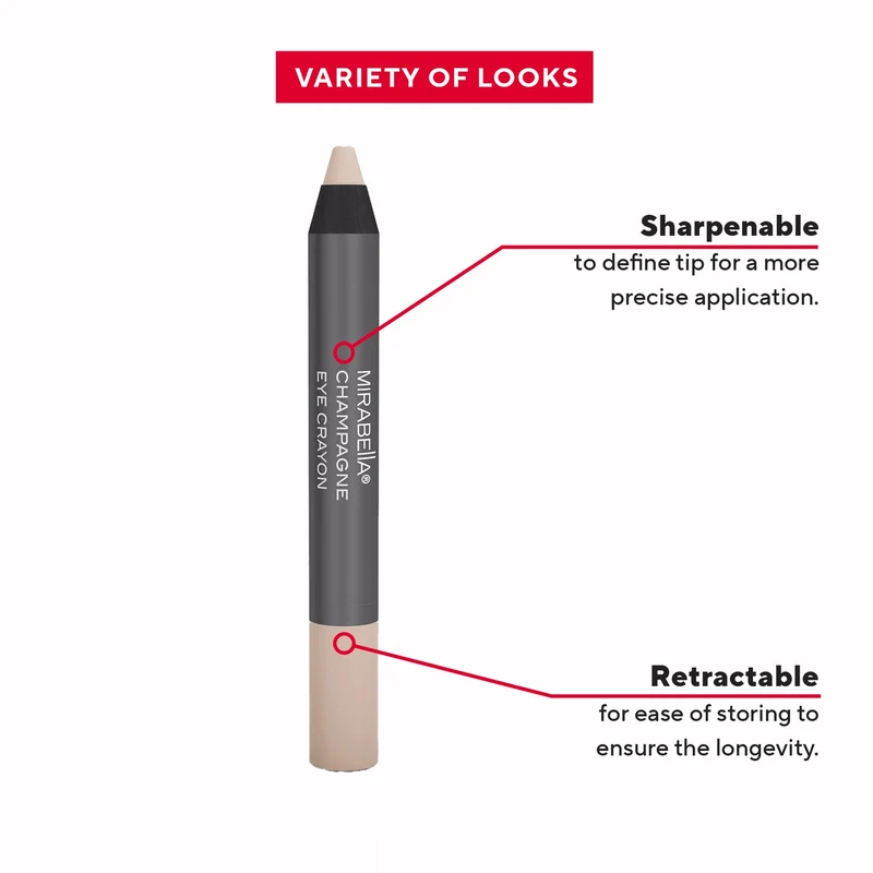 Mirabella Retractable Eye Crayon, Champagne, 1.6 g