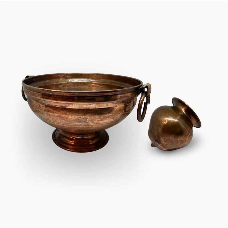 Shirodhara Copper Oil Pouring Set for Ayurvedic Spa Therapy