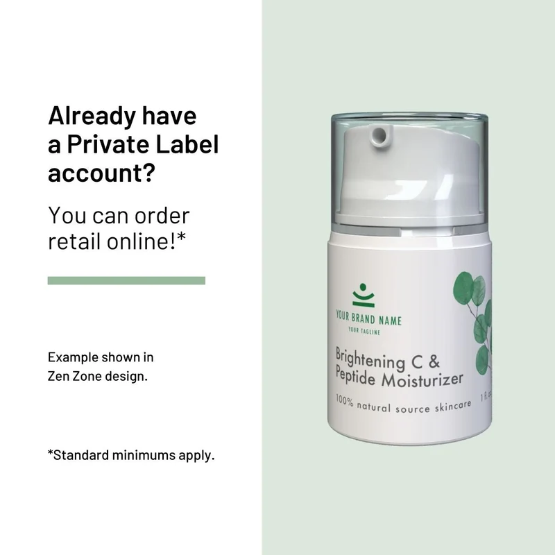 Private Label Brightening C & Peptide Moisturizer, Retail 1 fl oz