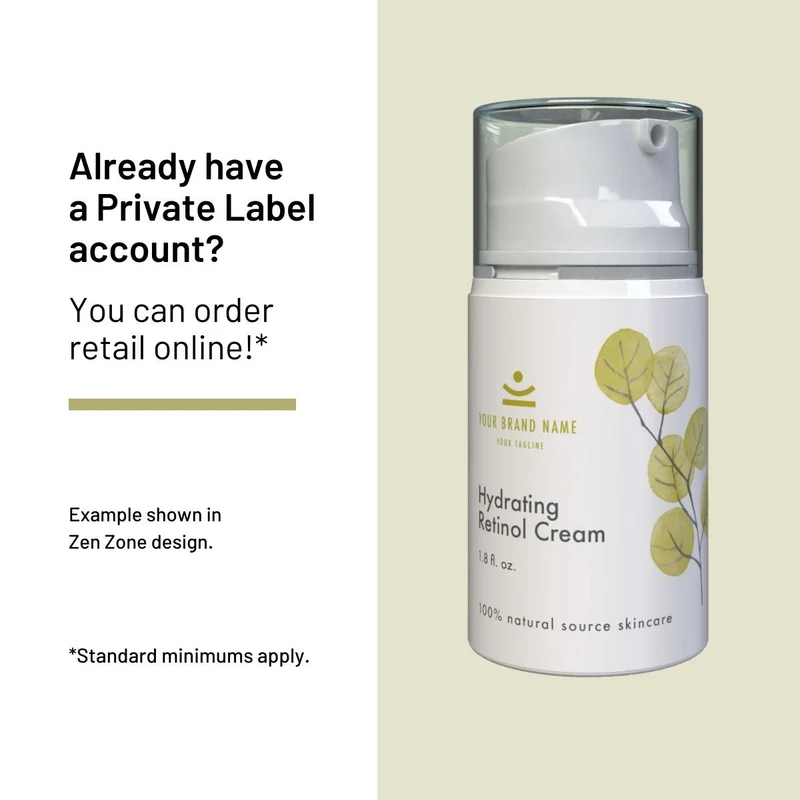 Private Label Hydrating Retinol Cream, Retail 1.8 fl oz