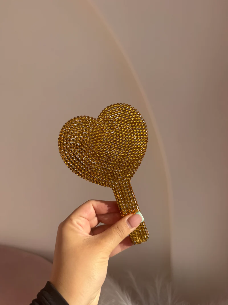 Blinged Up Heart Mirror