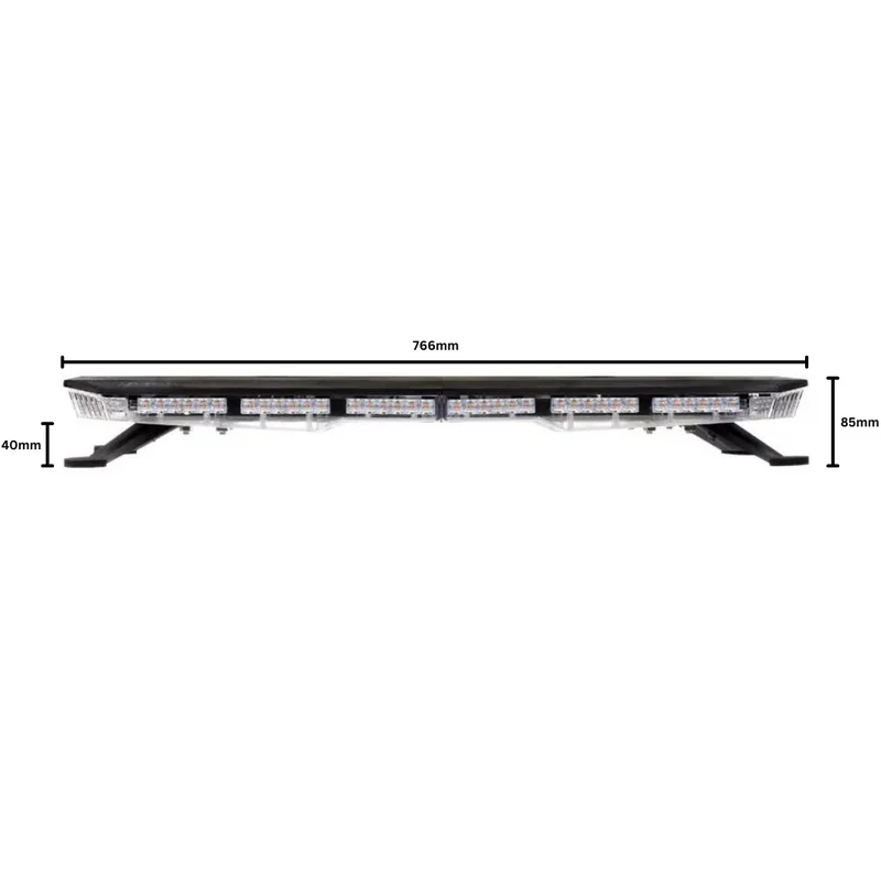 Barre lumineuse de toit à LED avec gyrophare d'urgence et contrôleur / 30 pouces / 760 mm