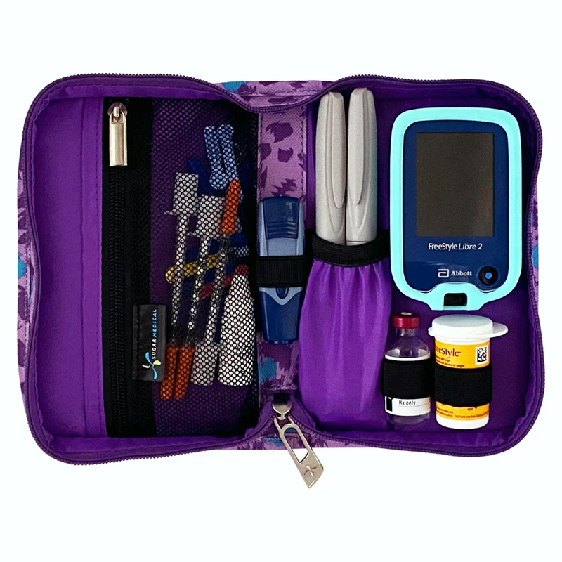 Portefeuille Omnipod de Sugar Medical : Léopard violet