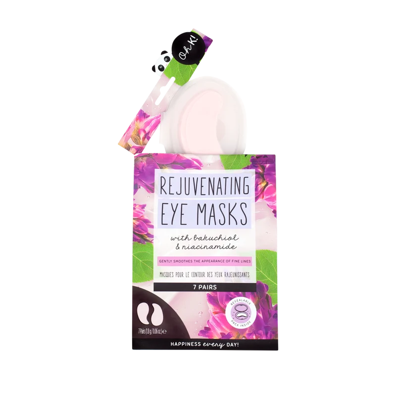 Oh K! Under Eye Masks, Fine Line Smoothing, Reduces Wrinkles, 7 Pairs, With Added Bakuchiol Vegan and Cruelty Free 26g