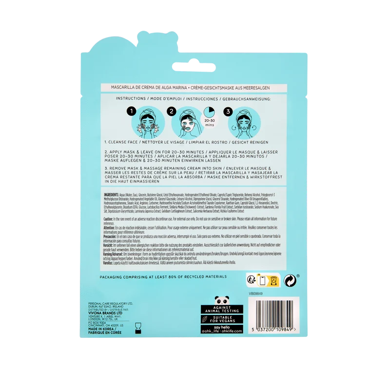 Oh K! Marine Algae and Sea Clay Cream Sheet Mask