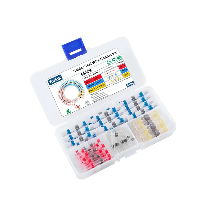 Boîte assortie de manchons thermorétractables à souder / 50pc