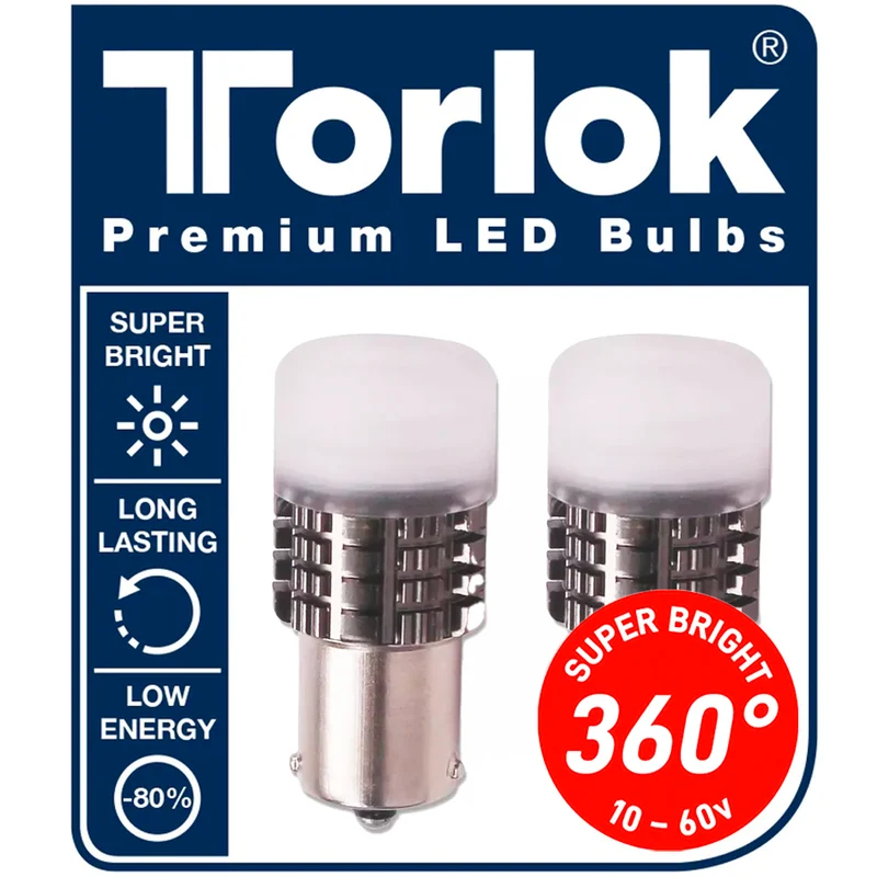 12/24V Ampoules de feu arrière à DEL blanches super brillantes / BA15s 360°