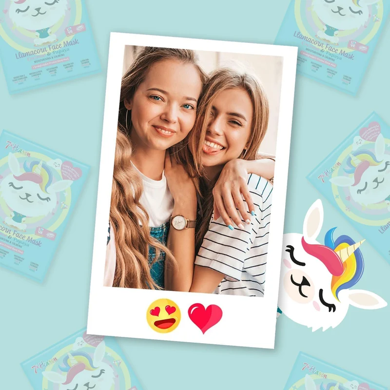 7th Heaven Llamacorn Sheet Face Masks – Skincare Set for Kids Aged 8+ – Fanciful Llama and Unicorn Mix Face Mask Sheet with Coconut & Papaya – Sheet Masks to Calm, Hydrate & Moisturise Skin
