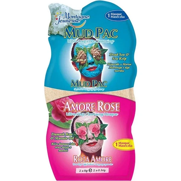 7th Heaven Mud Pac/Amore Rose Duo Masques 2 x 8ml