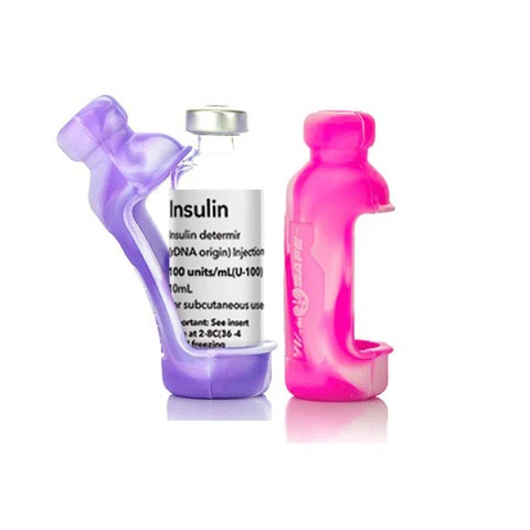 Étui de protection pour flacons Vial Safe, format 10 ml, rose et violet tie-dye, lot de 2