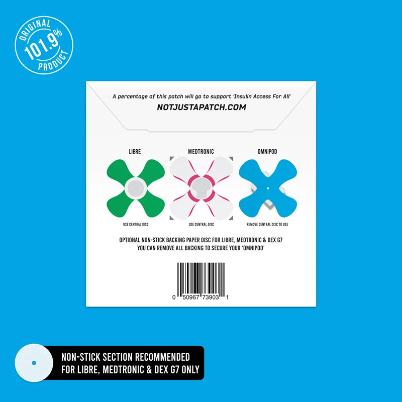 Not Just a Patch : Le patch X-Patch pour tous les systèmes de surveillance continue du glucose et les dispositifs de gestion du diabète - Lot de 20