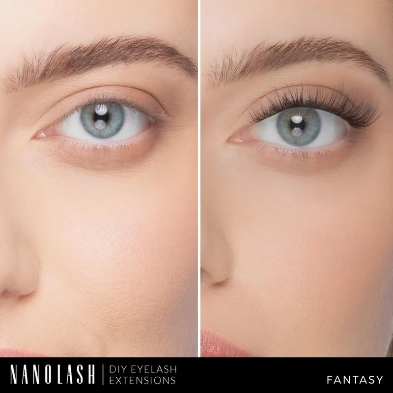 Nanolash DIY Eyelash Extensions 36 pcs - cluster lashes DIY, cluster false eyelashes for lash extensions at home, individual cluster lashes (FANTASY)