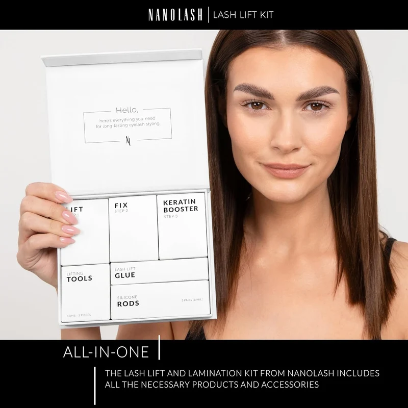 Nanolash Lash Lift Kit - professional eyelash lifting kit, DIY kit for eyelash lifting at home and in the salon, DIY eyelash lamination, lash curling kit