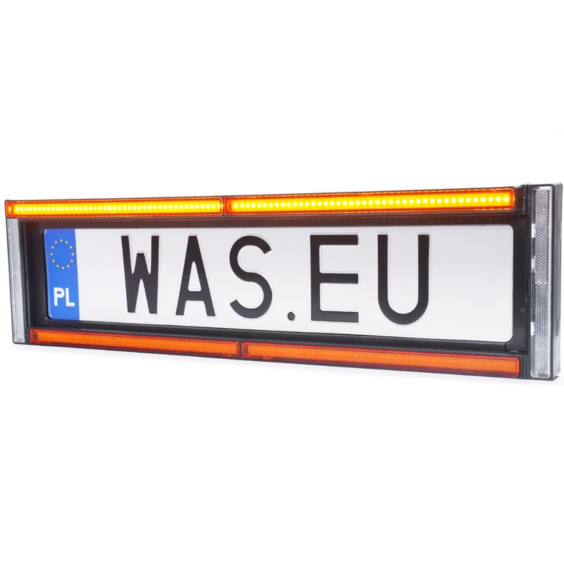 WAS W253 Support de plaque d'immatriculation avant avec stroboscope et réflecteur ambre