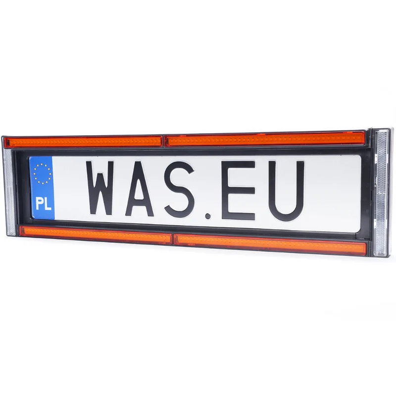 WAS W253 Support de plaque d'immatriculation avant avec stroboscope et réflecteur ambre