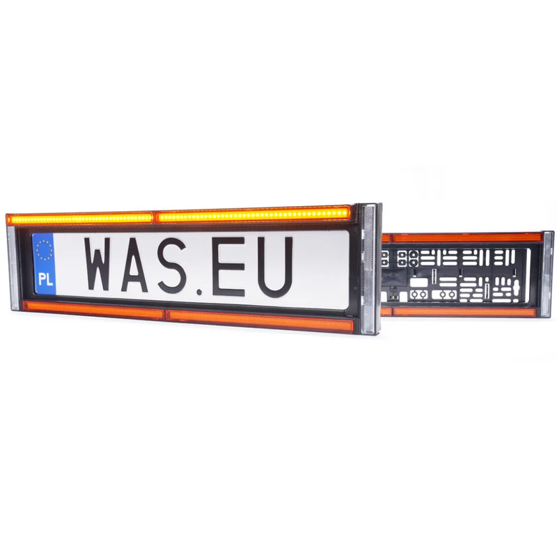 WAS W253 Support de plaque d'immatriculation avant avec stroboscope et réflecteur ambre