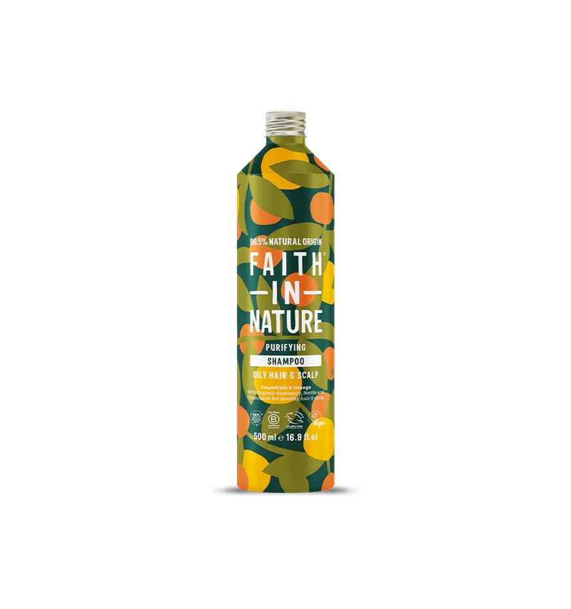 Faith in Nature Grapefruit and Orange Shampoo in a Metal Bottle 500ml