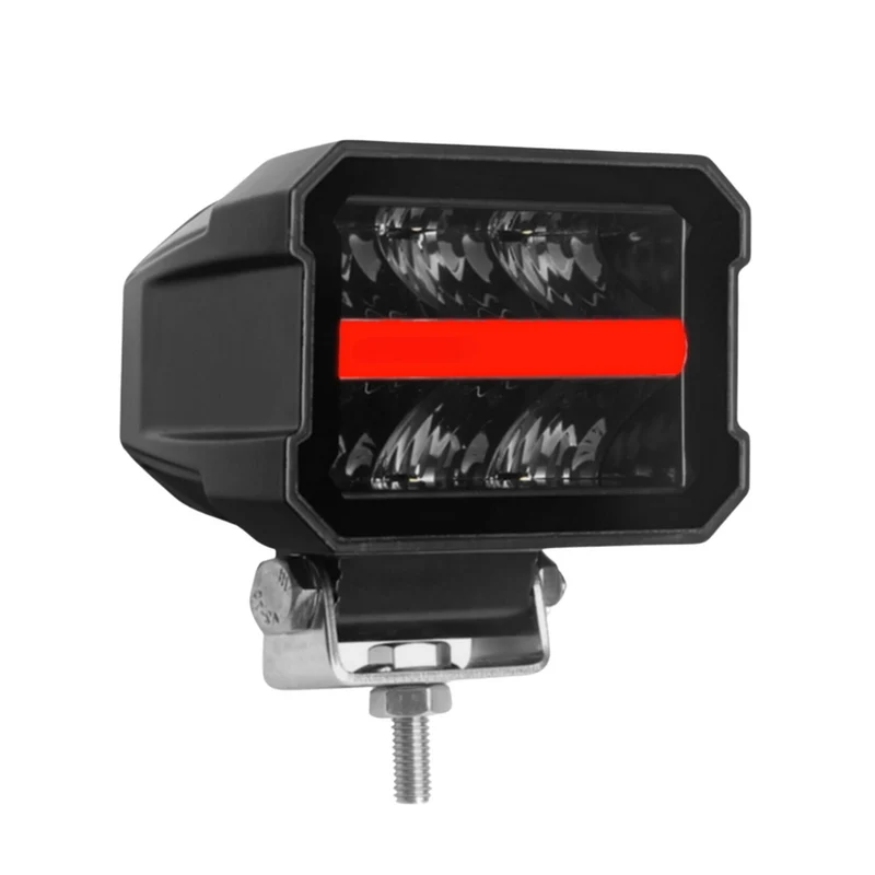 Lampe de travail à LED au look sombre avec bande lumineuse de position rouge/ambre