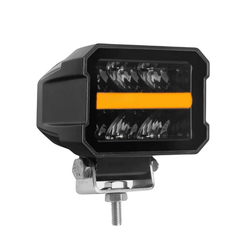 Lampe de travail à LED au look sombre avec bande lumineuse de position rouge/ambre