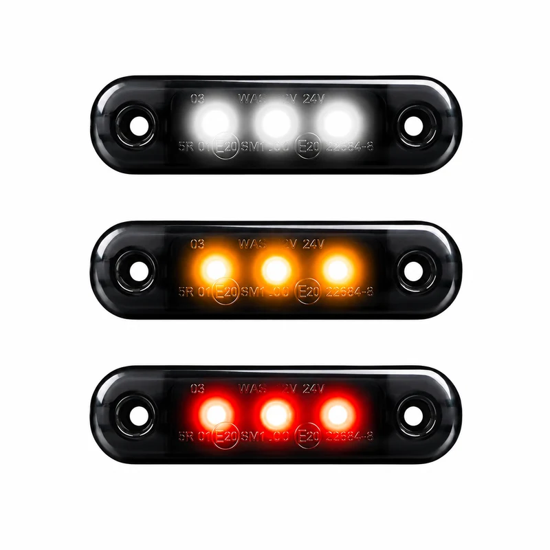 Feu de position fumé noir WAS / Lentille ultra foncée / 3 LED