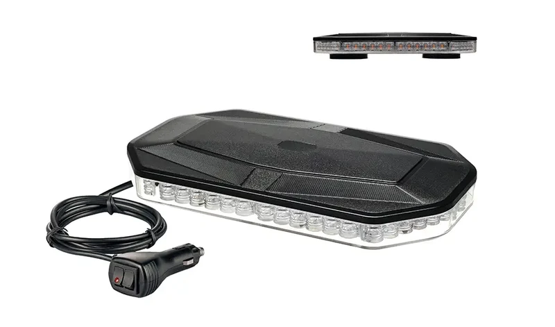 Mini barre lumineuse magnétique à LED avec câble de 3 m et prise allume-cigare / 290 mm