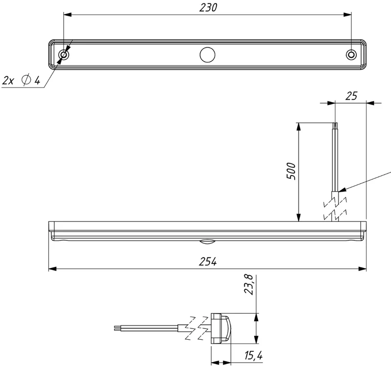 Bande lumineuse LED intérieure 4000K avec interrupteur