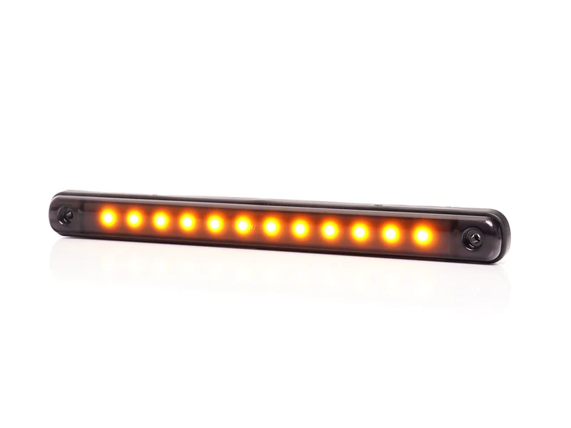 WAS Long 238 mm Feu de position fumé noir / Lentille foncée / 12 LED