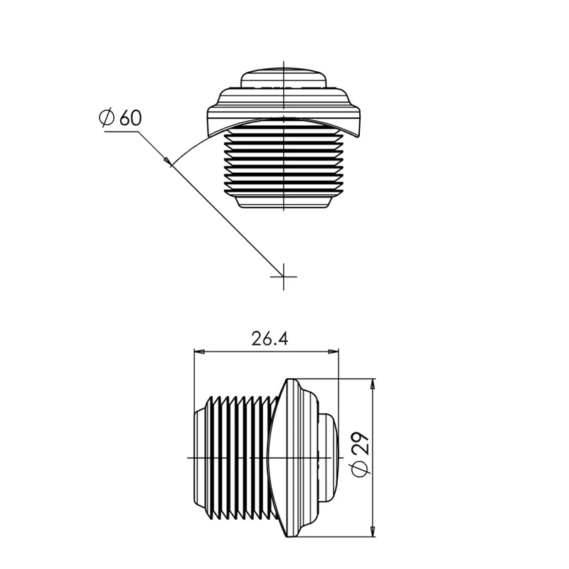 WAS W80 petit feu de position rond enfichable/type bouton/joint arrondi